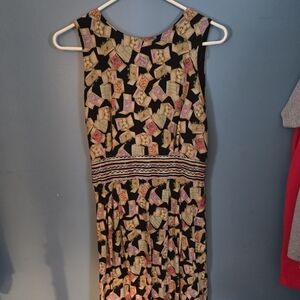 Positive Attitude Black and Multicolor Midi Dress